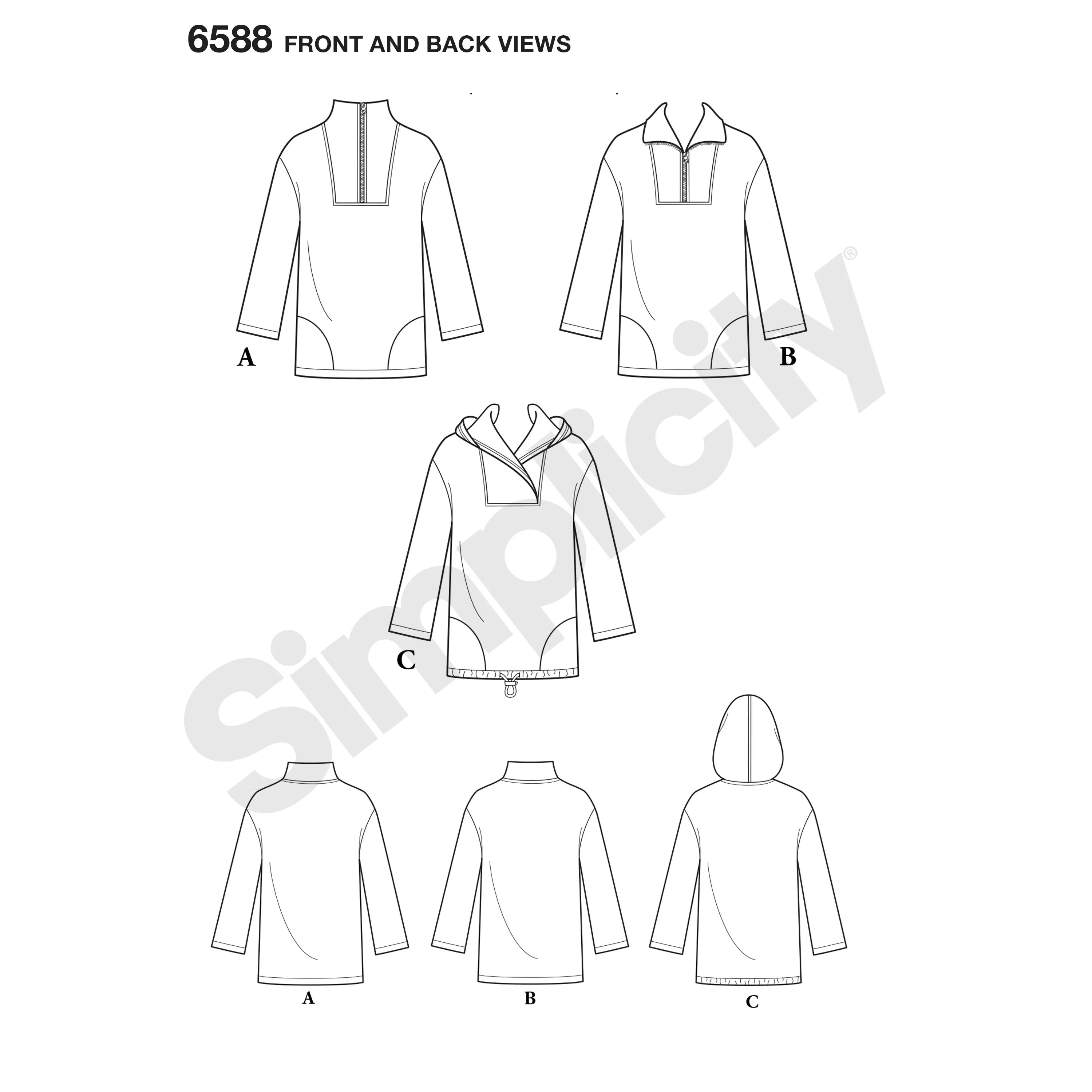 6588 New Look Pattern 6588 Unisex Tops