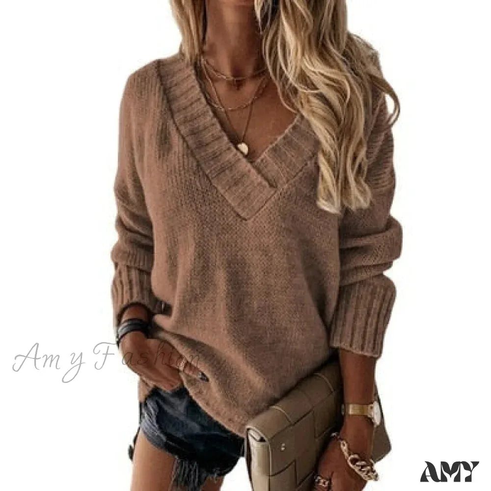 Amy Fashion - Elegant Loose Thick Long Sleeve Female Sweaters