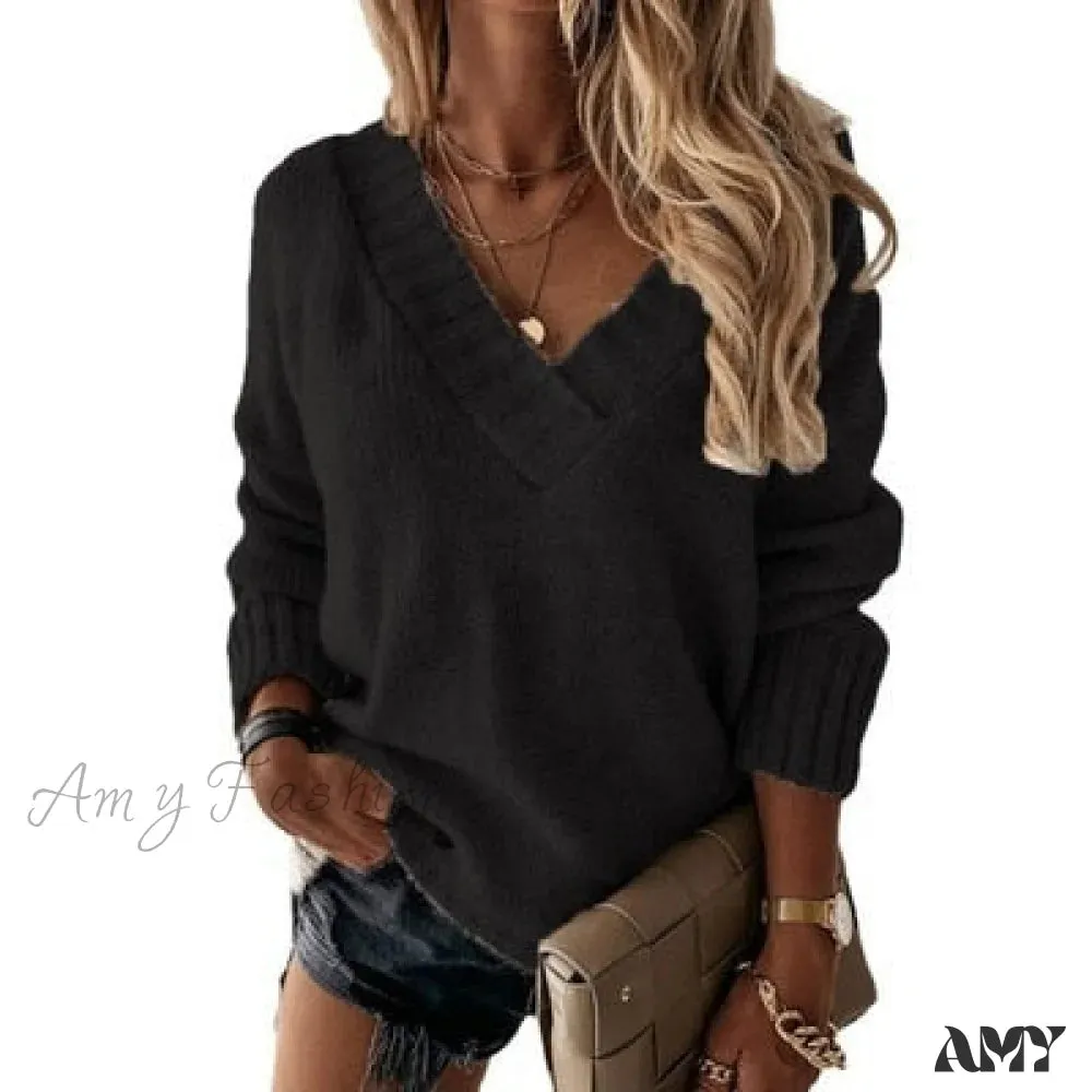 Amy Fashion - Elegant Loose Thick Long Sleeve Female Sweaters