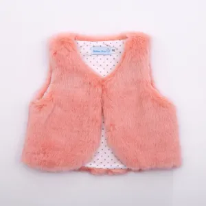 Baby Girl Vest Sleeveless Faux Fur Winter