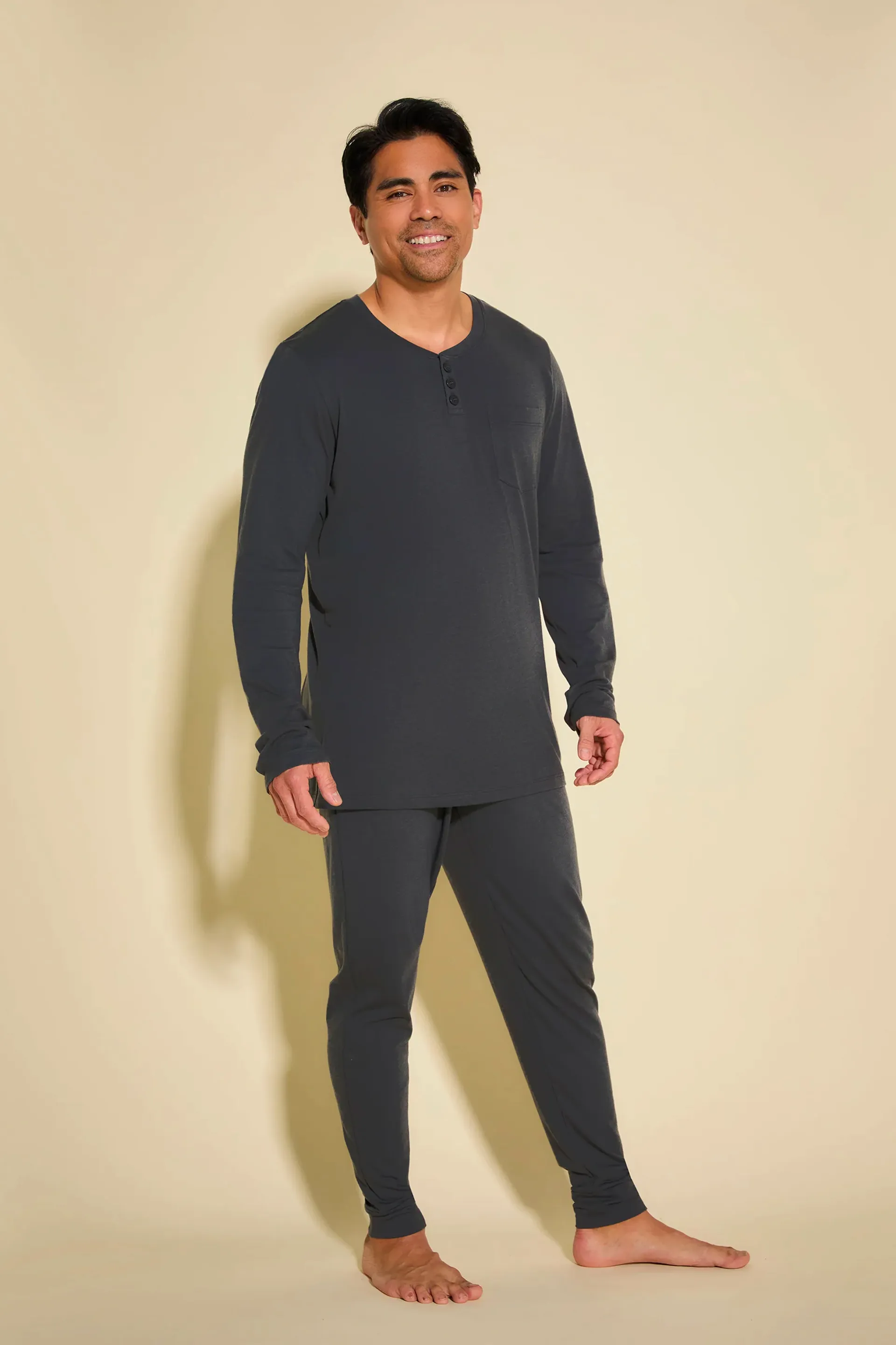 Bella Men's Henley & Jogger Set Anthracite