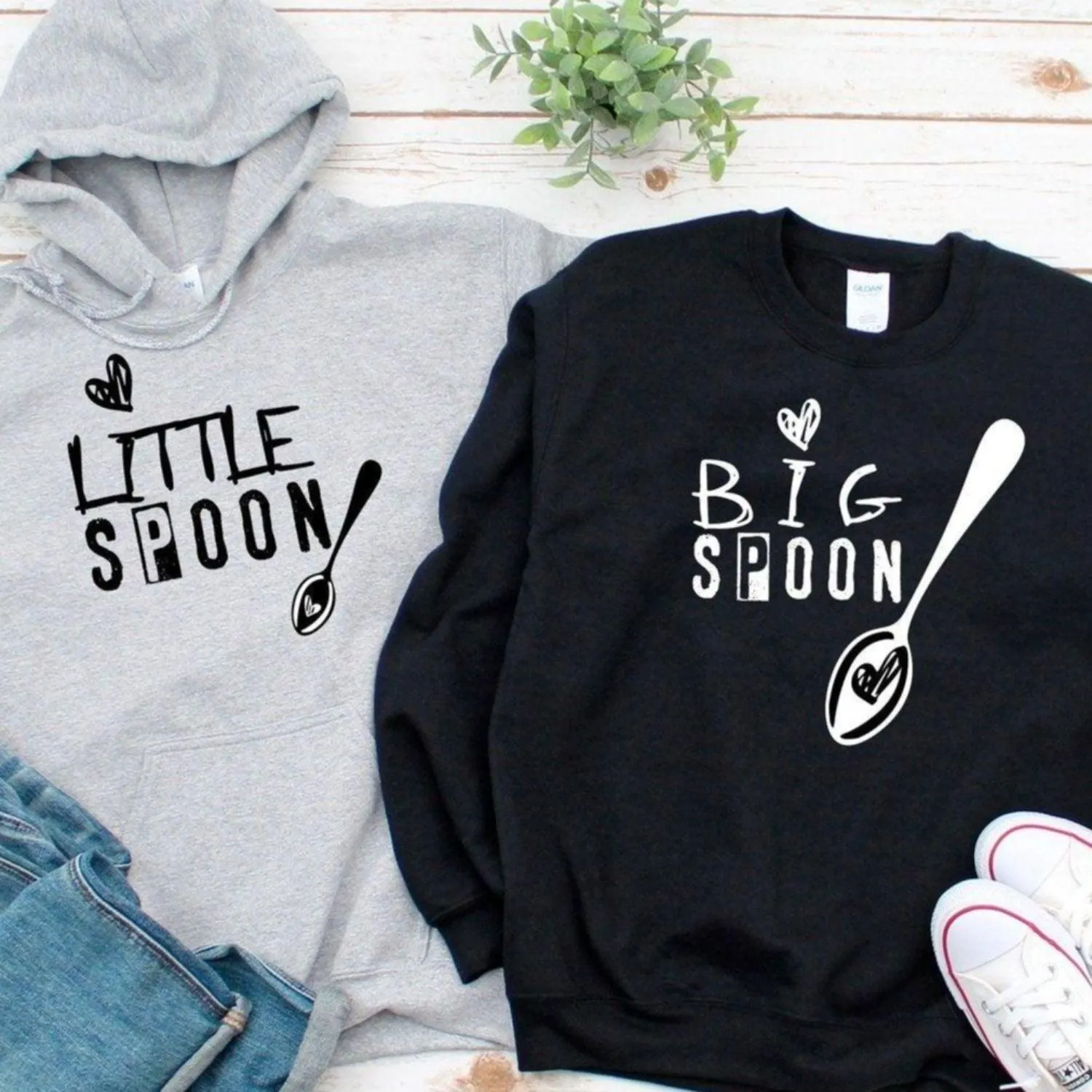 Big Spoon Little Spoon Matching Set - Valentines Gift For Couples, His And Hers Outfits