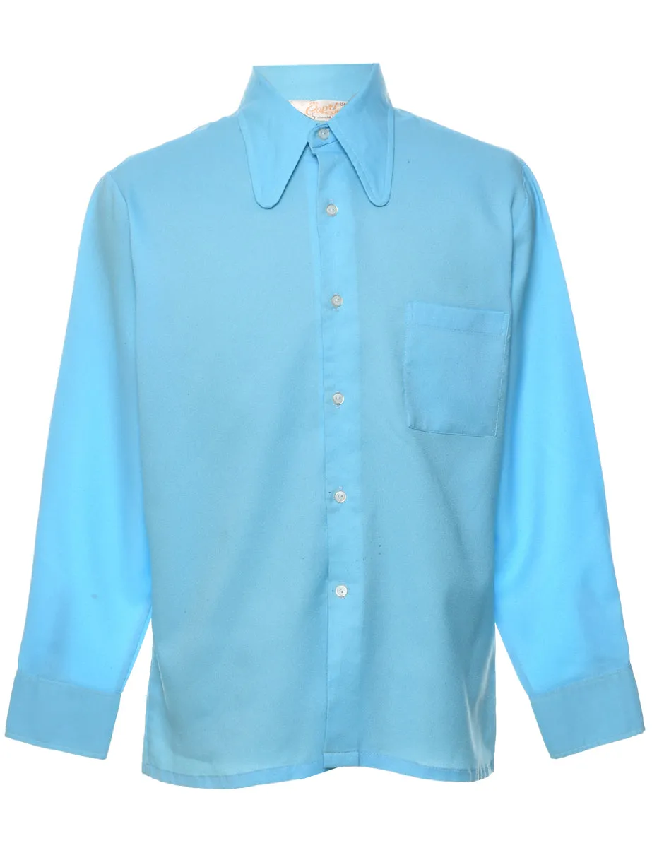 Blue 1970s Classic Shirt - L