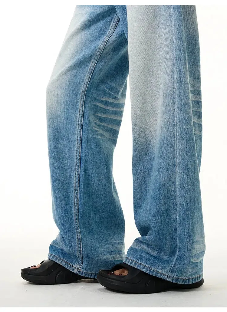 Blue Relaxed Fit Straight Jeans