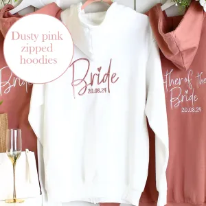 Bridal Zipped Hoodies - Dusty pink