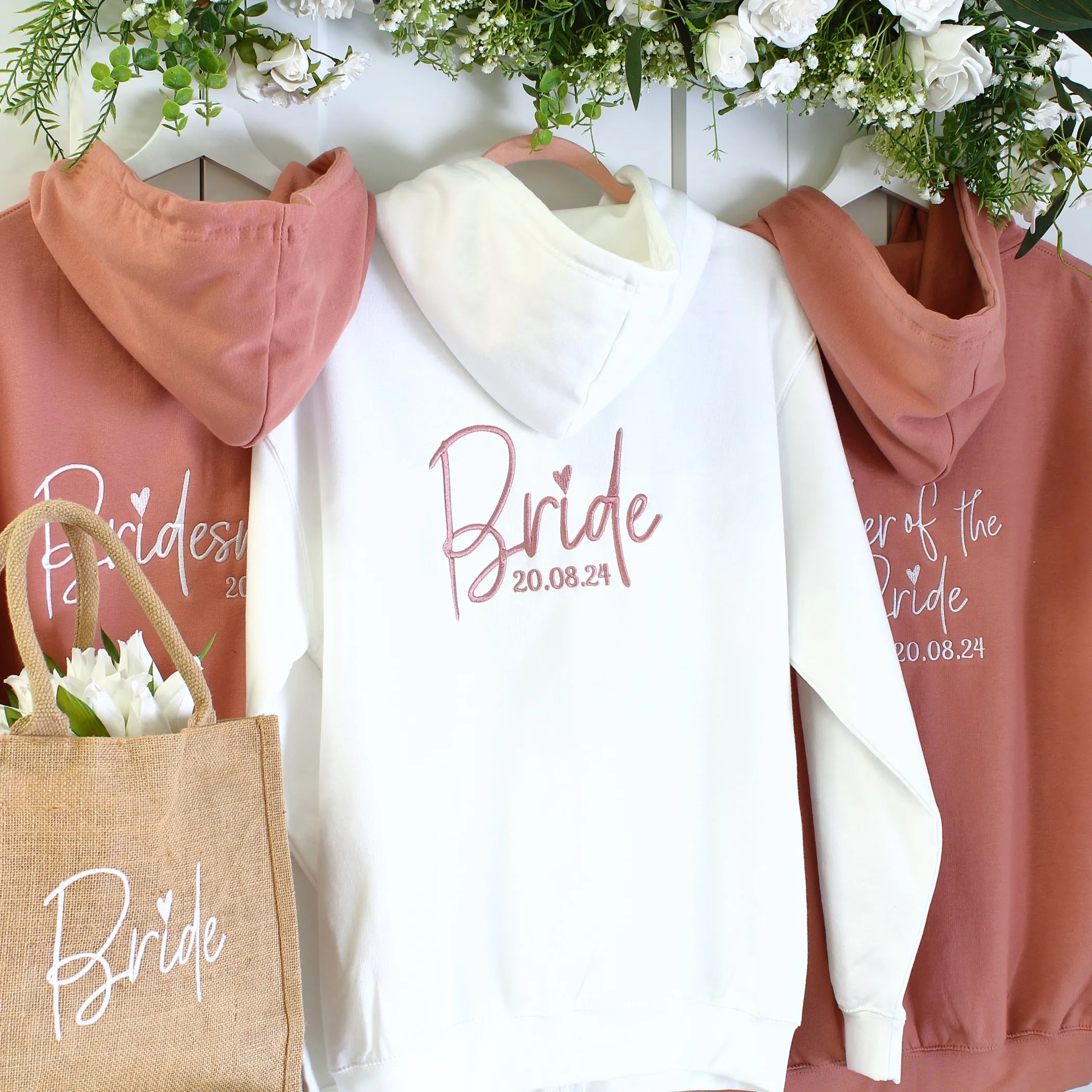 Bridal Zipped Hoodies - Dusty pink