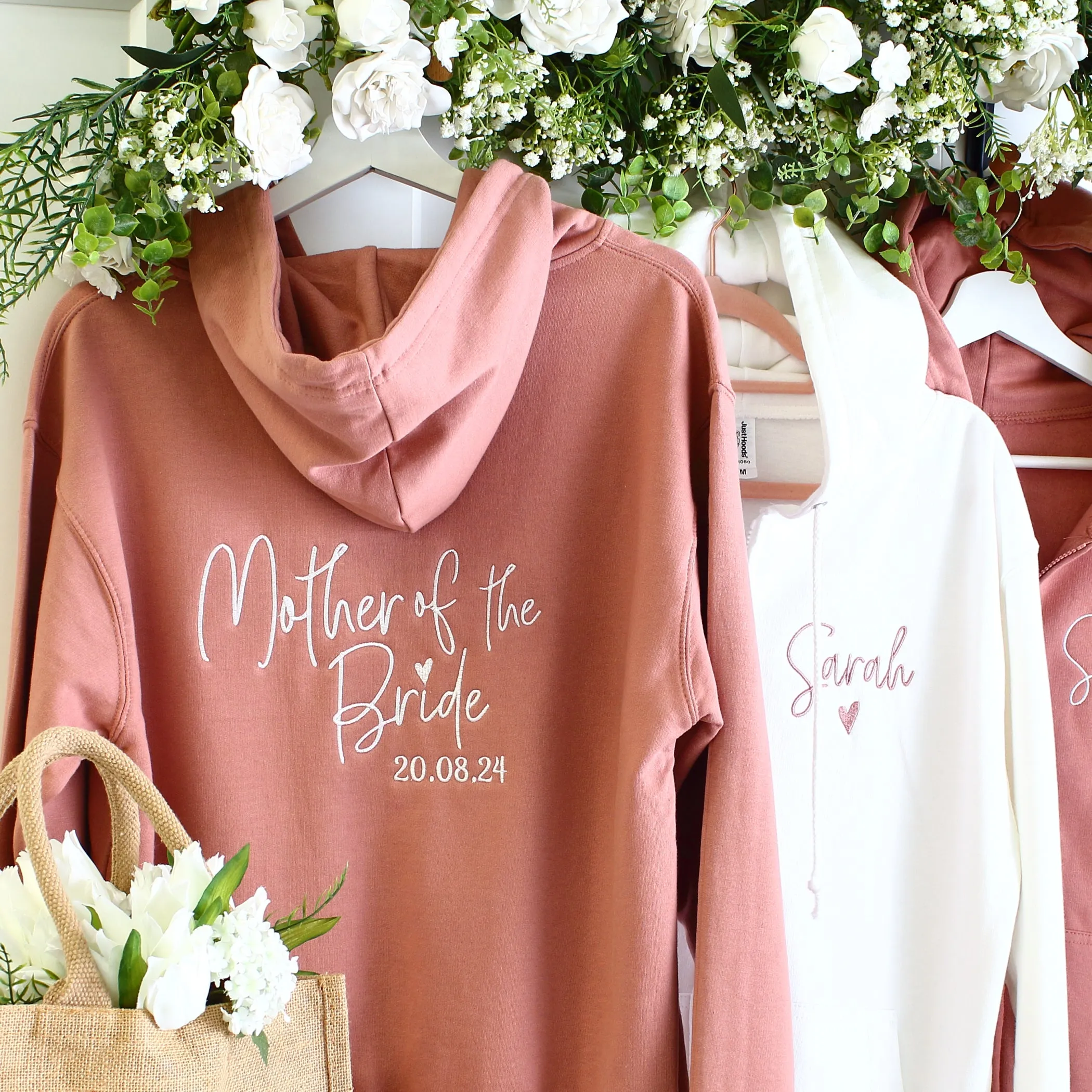 Bridal Zipped Hoodies - Dusty pink