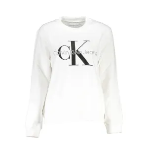 Calvin Klein Elegant Long Sleeve White Sweatshirt