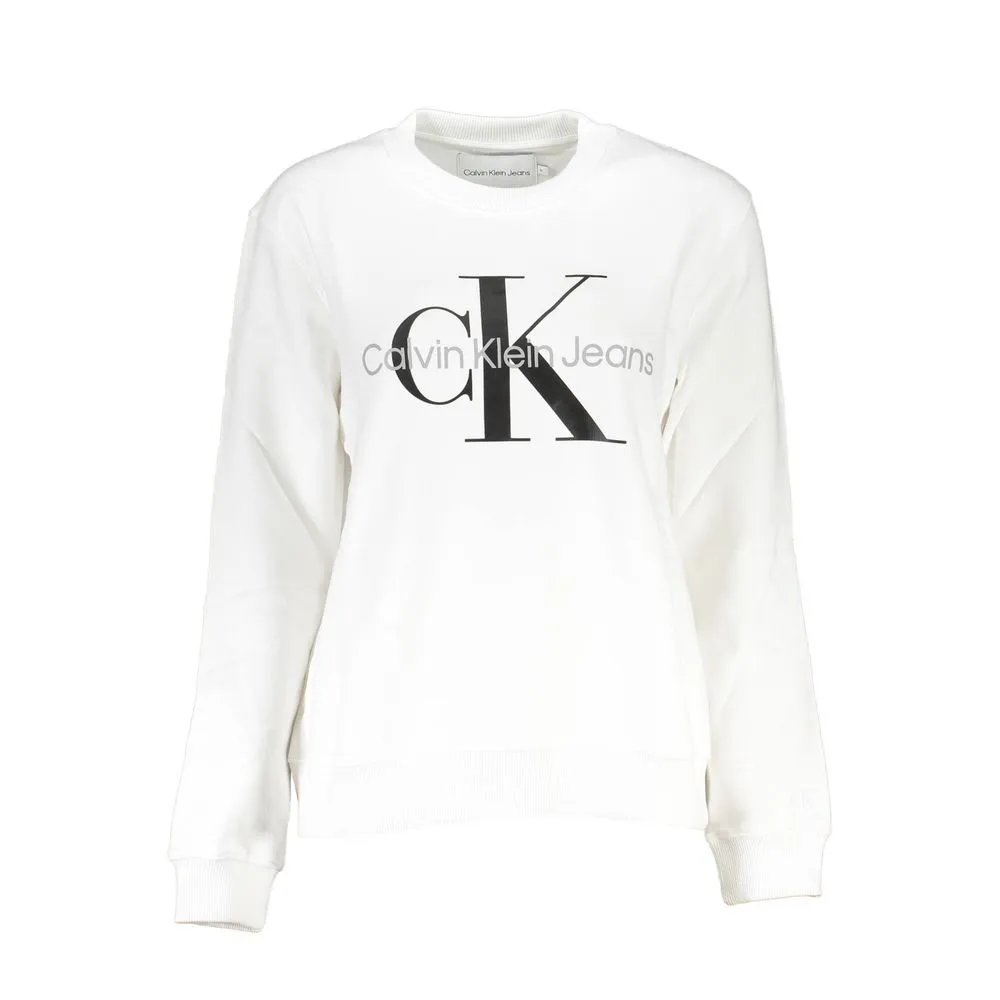 Calvin Klein Elegant Long Sleeve White Sweatshirt