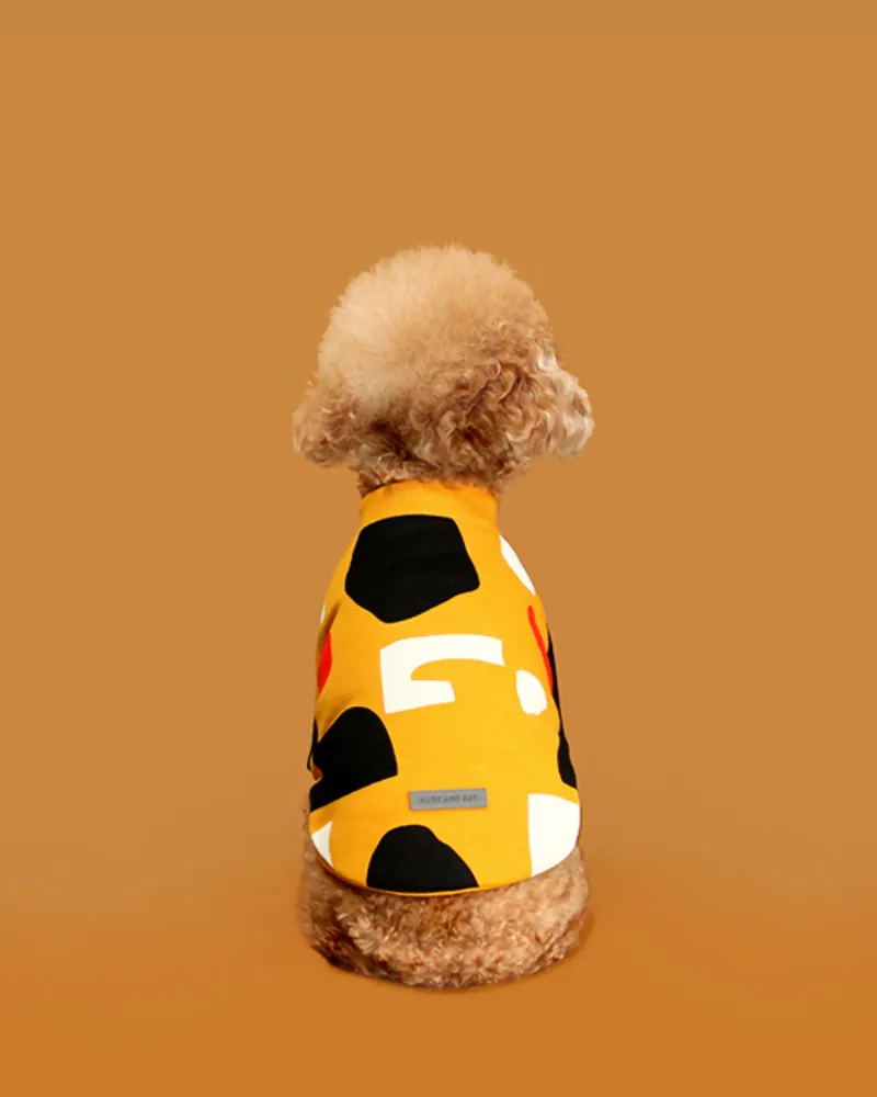 Colorful Design Dog Sweatshirt in Mustard Yellow (FINAL SALE)