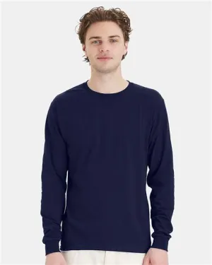 Custom Embroidered - Hanes - Essential-T Long Sleeve T-Shirt - Navy - 5286