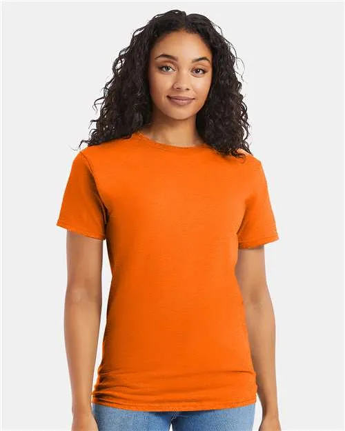 Custom Embroidered - Hanes - Essential-T T-Shirt - Safety Orange - 5280