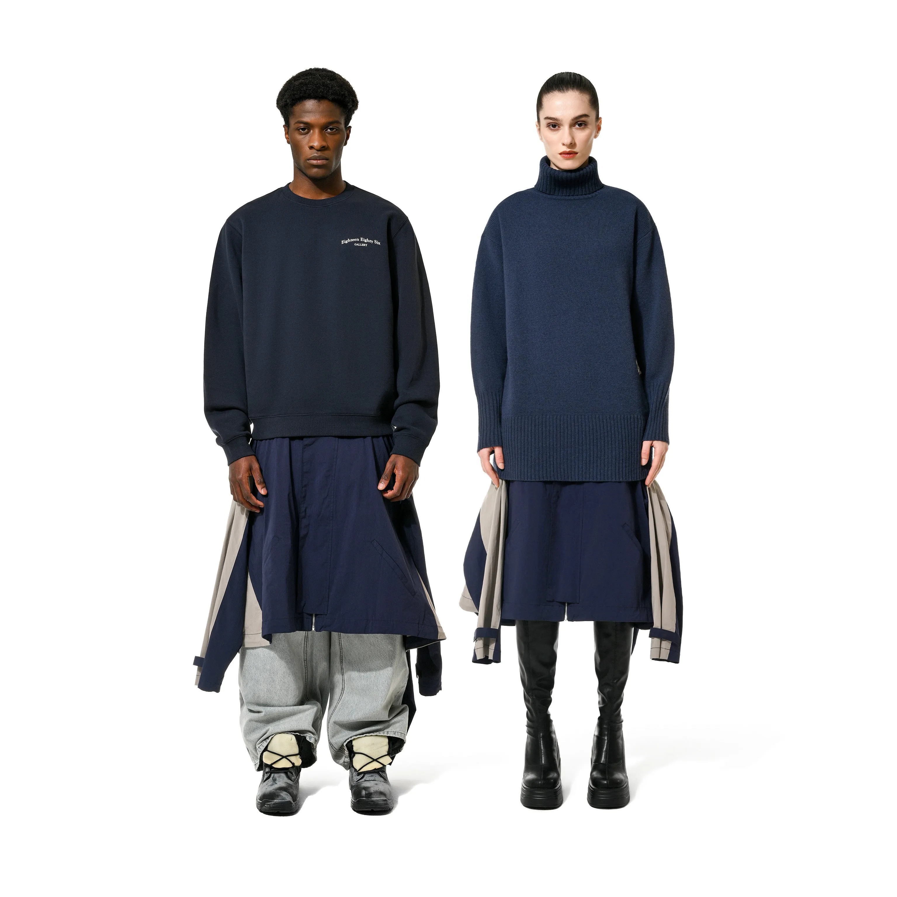 DECONSTRUCTED JKT SKIRT - BLUE