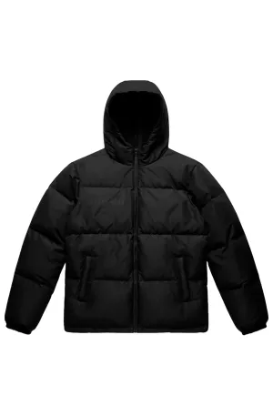 DF - Black Hooded Puffer Jacket