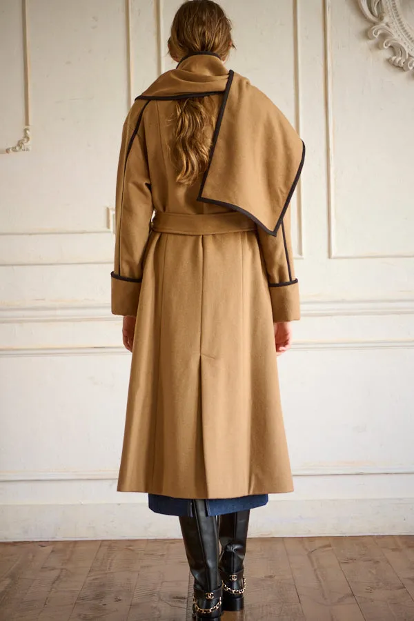 Eileen Scarf Long Coat <br>-CAM-