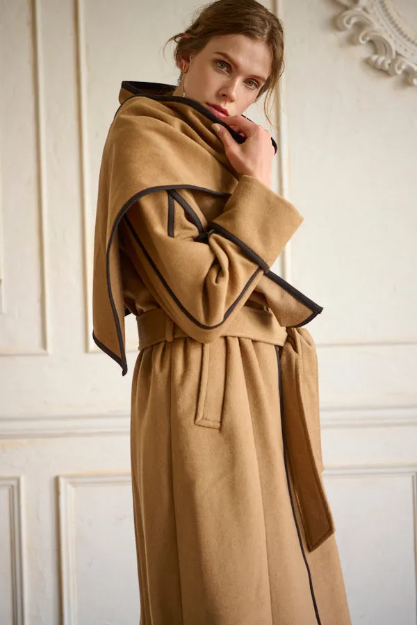 Eileen Scarf Long Coat <br>-CAM-