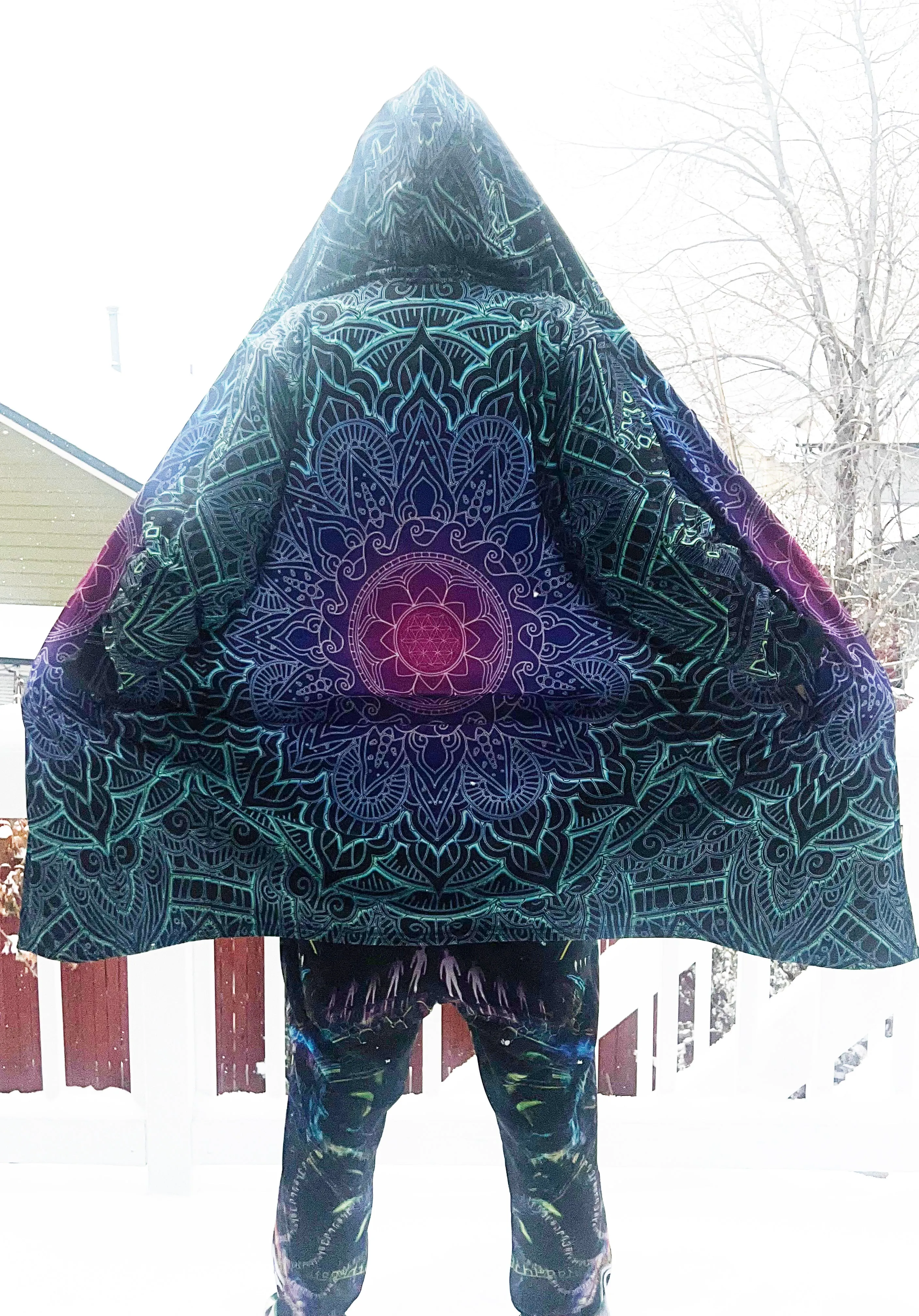 Faux Fur Cloak - Cameron Gray - Mandala Love