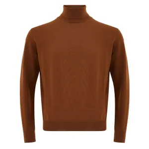 FERRANTE Elegant Brown Wool Sweater for Men