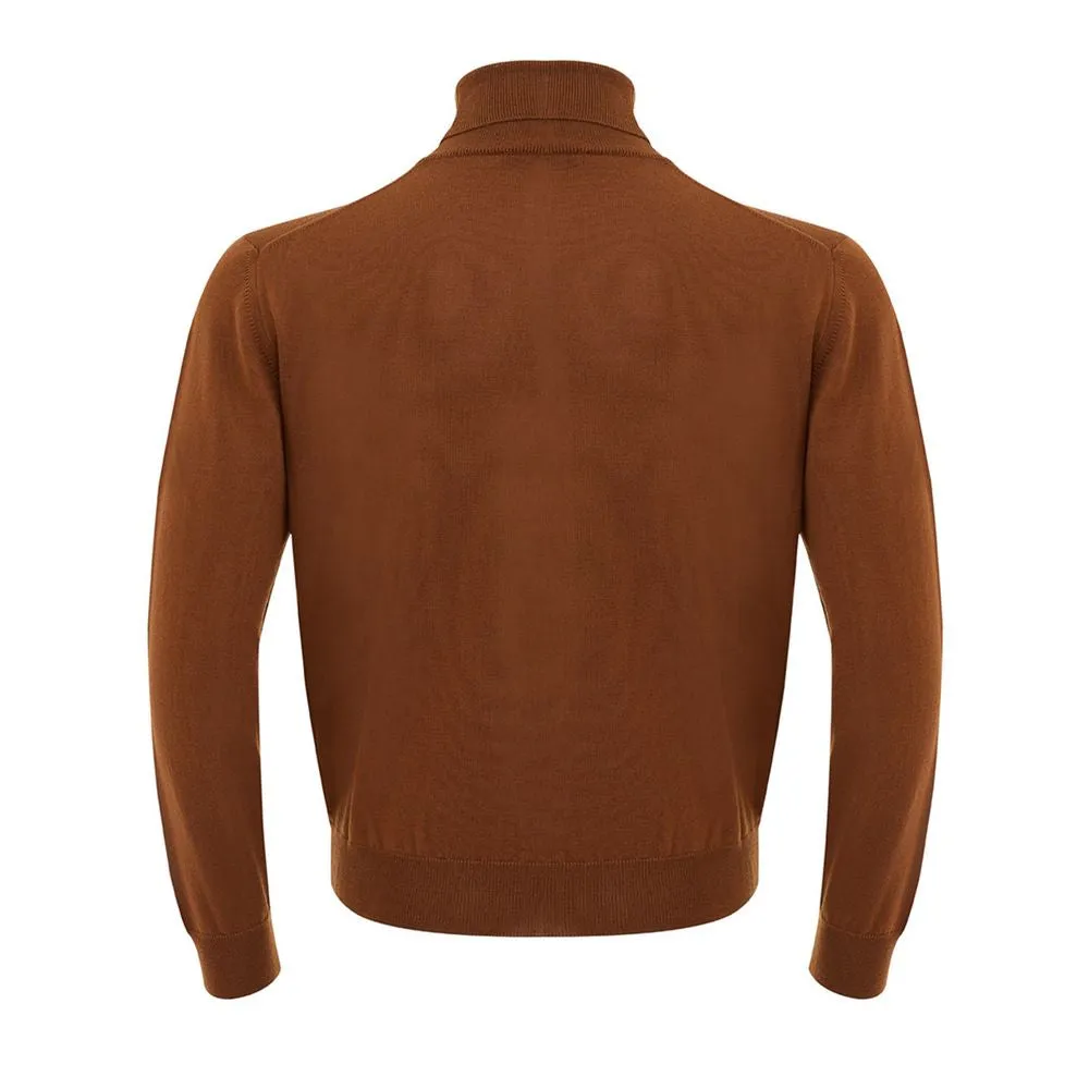 FERRANTE Elegant Brown Wool Sweater for Men