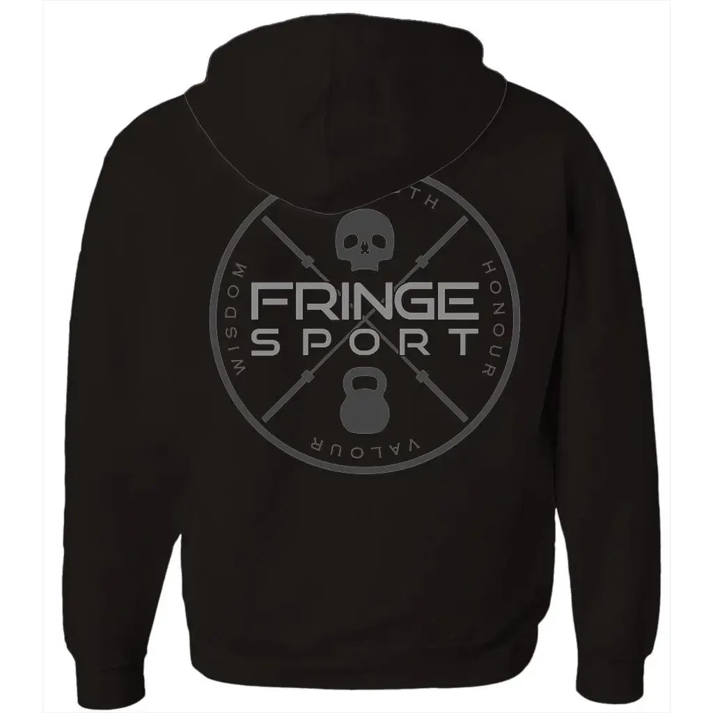 Fringe Crest Zipper Hoodie