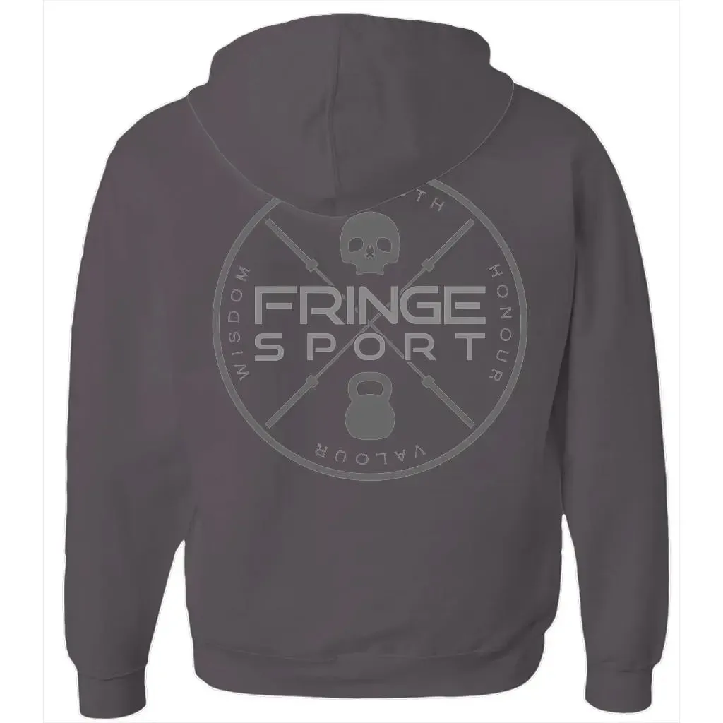 Fringe Crest Zipper Hoodie