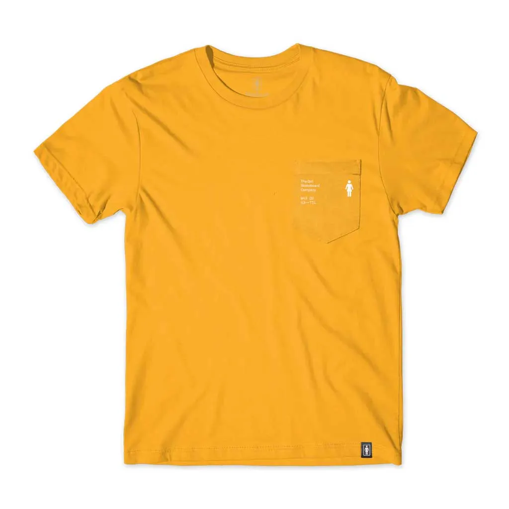 Girl Detailed Pocket Tee - Gold