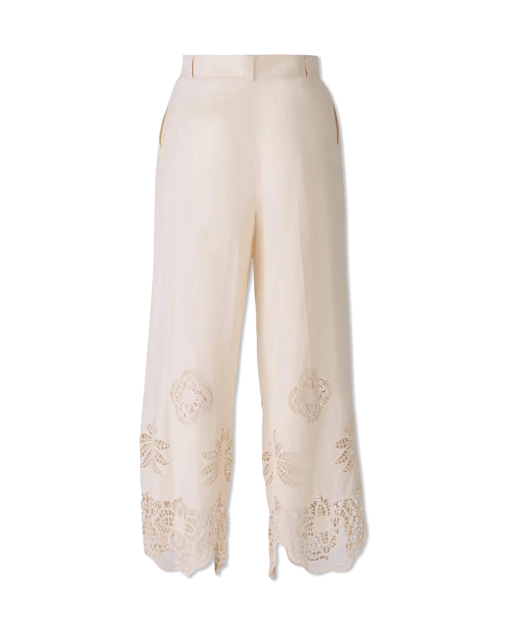 Guipure Trim Voile Pants