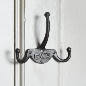 GWR Triple Coat Hook - Antique Iron