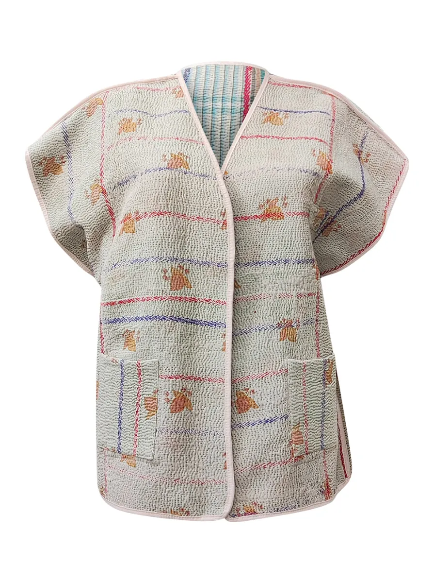 kantha reversible vest bhavya