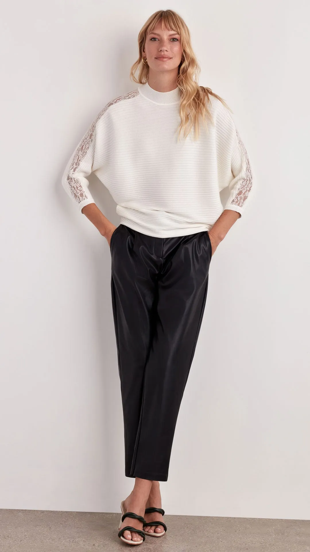 LACE TRIM OTTOMAN SWEATER