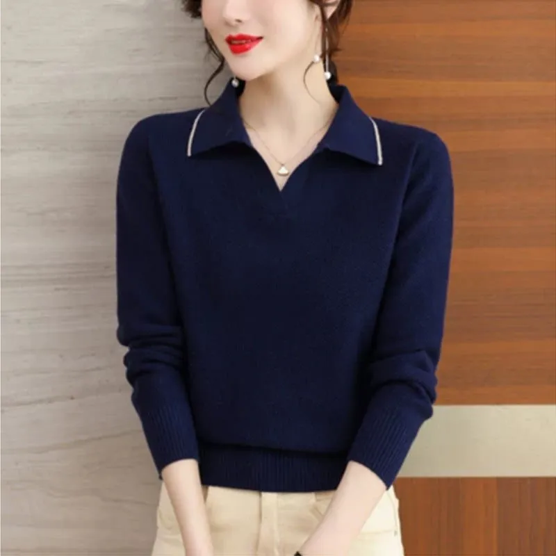 Leisure Loose Lapels Elegant Knitwear