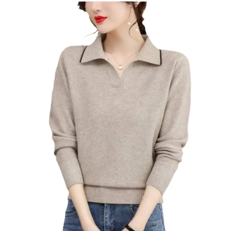 Leisure Loose Lapels Elegant Knitwear