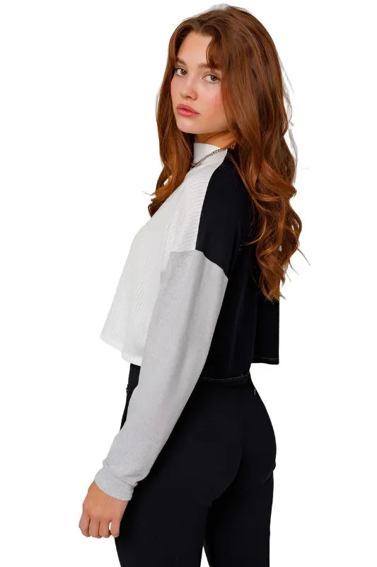 Long Sleeve Contrast Top