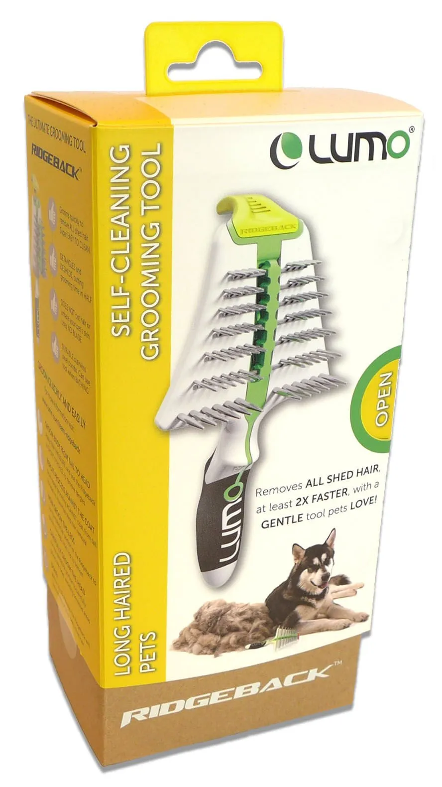 Lumo Ridgeback Long Hair Self-Cleaning Shedding Comb