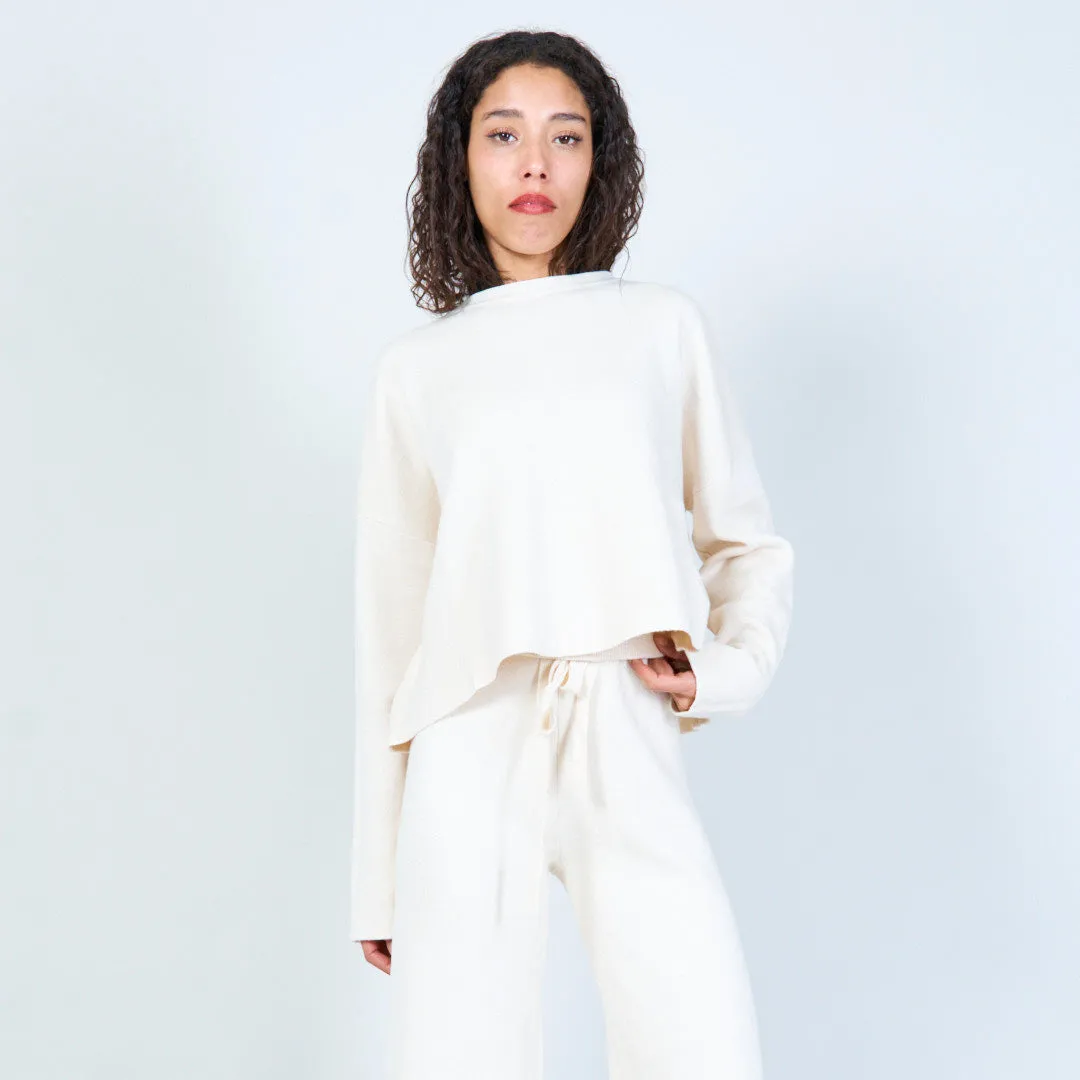 Minimalist knit sweater and wide-leg pants set wholesale