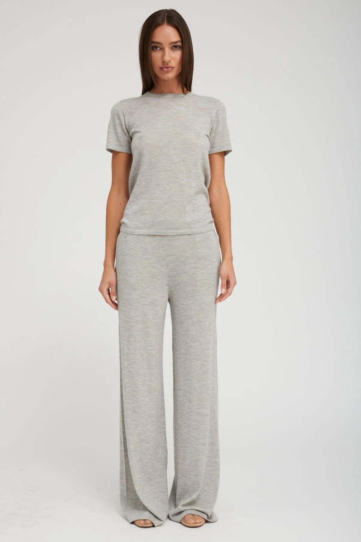 Oxford Ultra Fine Cashmere Wide Leg Pants