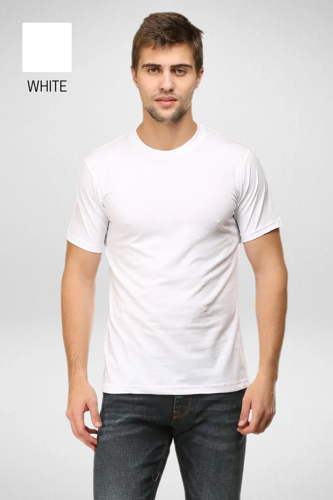 Pack Of 3 Plain T-shirts White Black and Navy Blue for Men