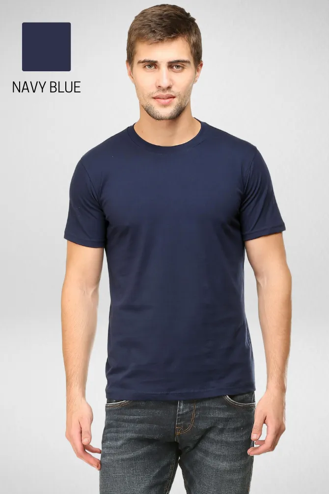 Pack Of 3 Plain T-shirts White Black and Navy Blue for Men