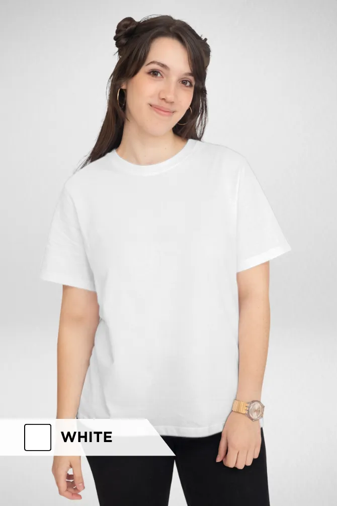 Pack Of 3 Plain T-shirts White Black and Red for Women