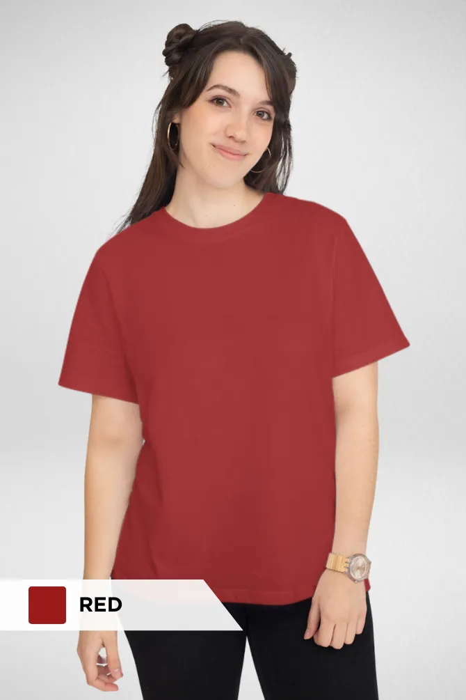 Pack Of 3 Plain T-shirts White Black and Red for Women