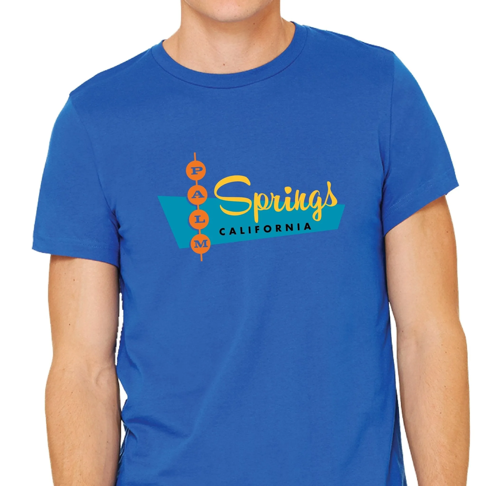 Palm Springs Retro Diner Design Unisex T-shirt - Royal Blue