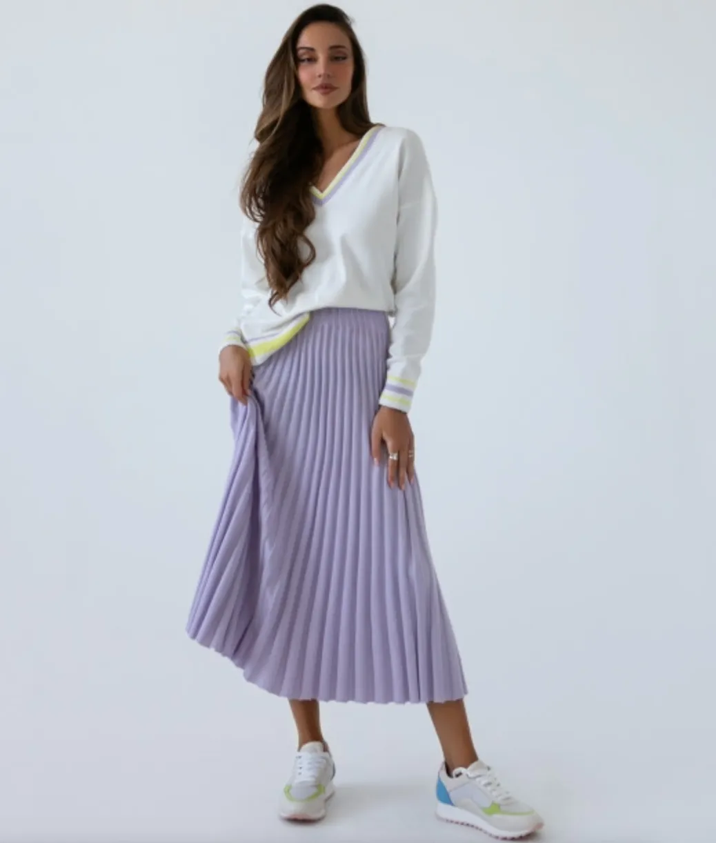 Pleated Midi Skirt