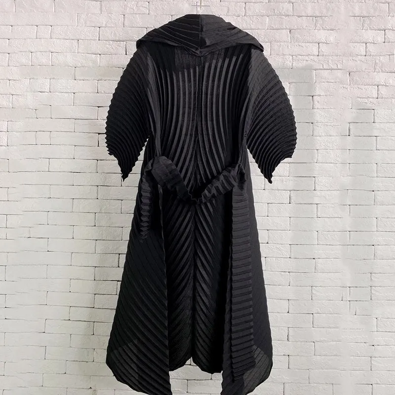 Pre Order:  Accordion Pleated Long Coat - @samara.curtiss