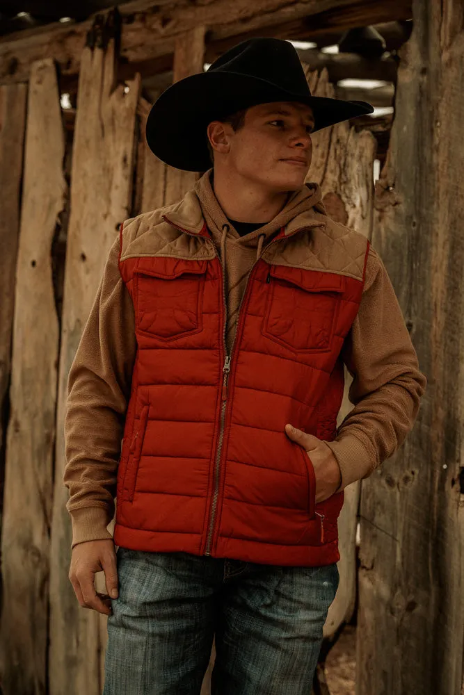 "Hooey Packable Vest" Orange/Tan