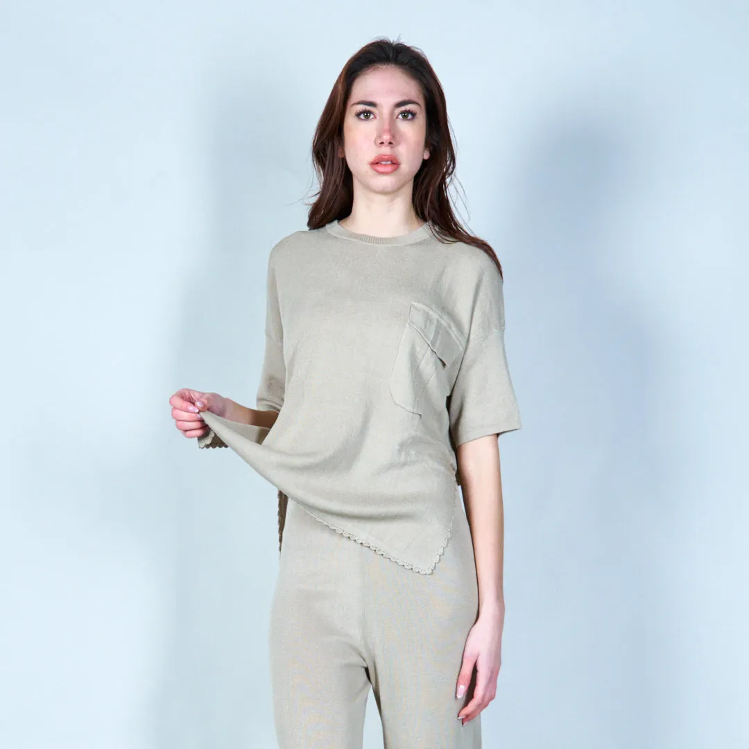 Relaxed knit loungewear set wholesale