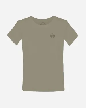 Round Logo Emb Women's Essential Tee - Olive Oil