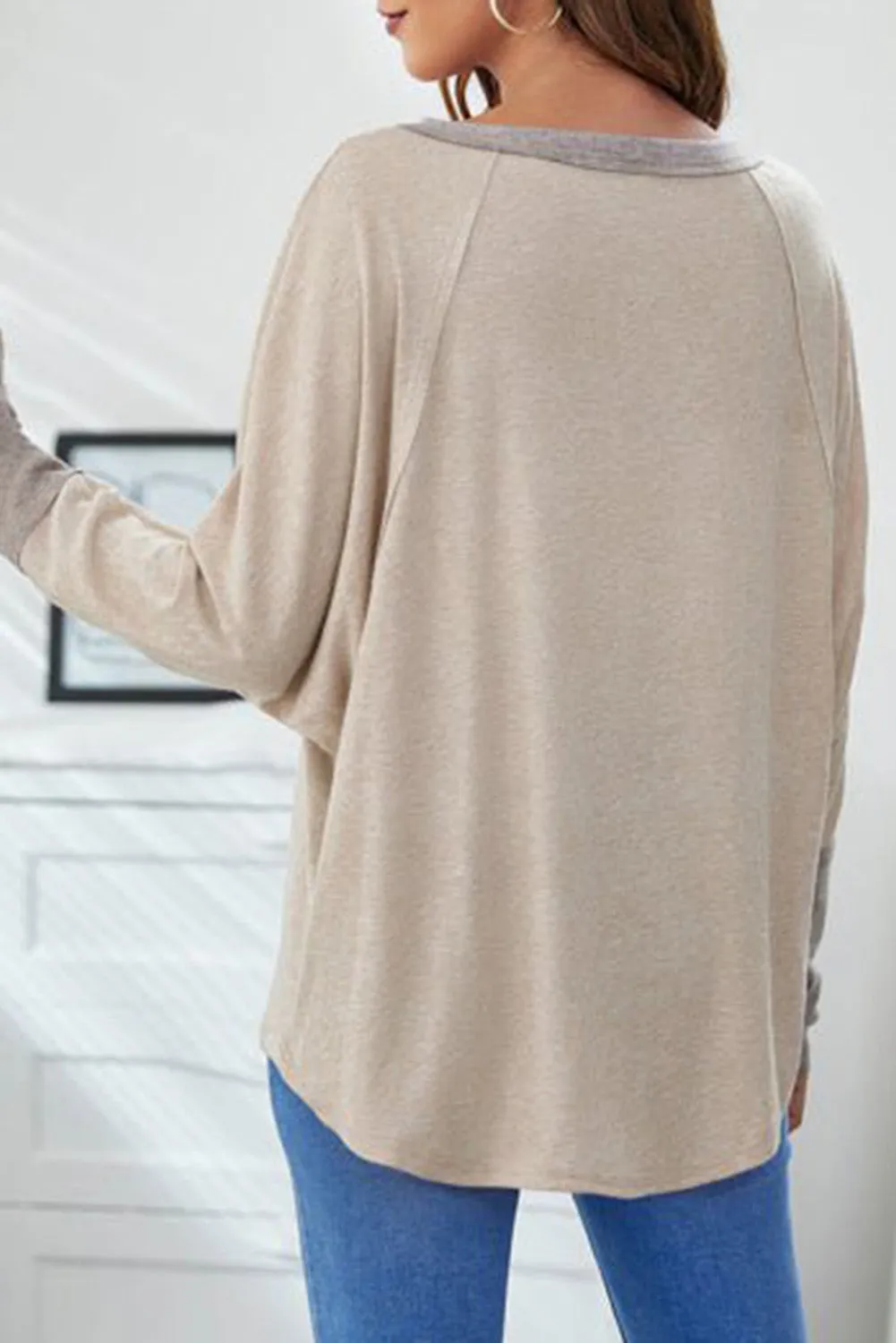 Round Neck Long Sleeve T-Shirt Sand