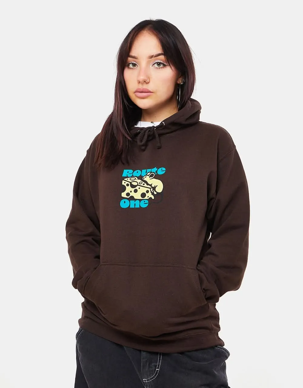 Route One Cheese Pullover Hoodie - Hot Chocolate