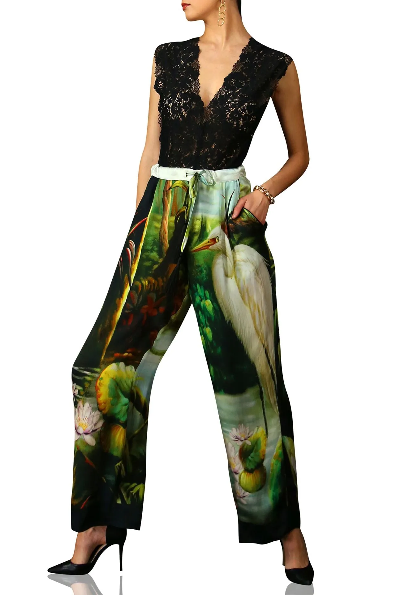 Silk Straight Leg Pants