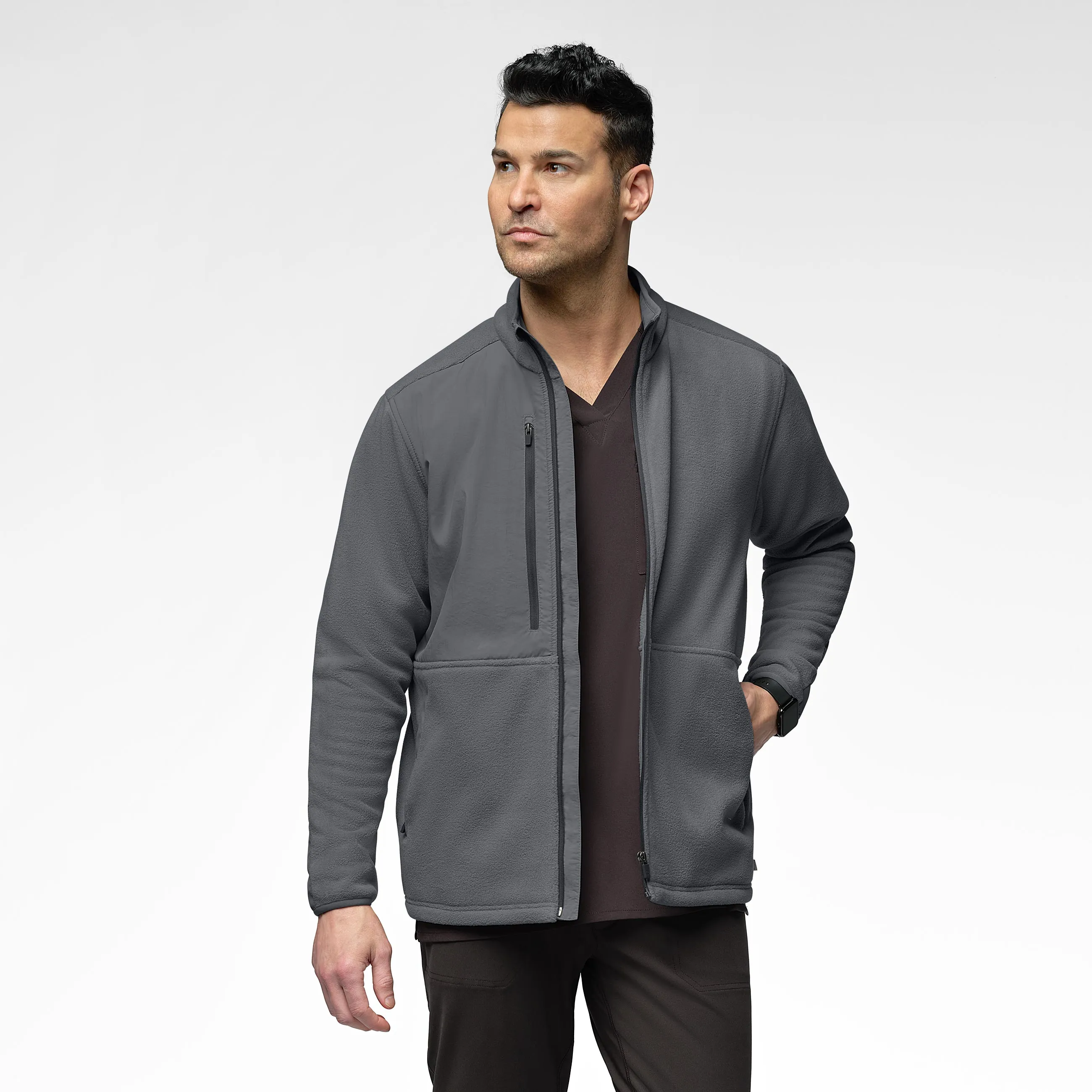 Slate Men's Micro Fleece Zip Jacket - Pewter